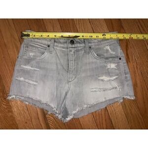 Joes Jeans Womens Grey Distressed CutOff Shorts Size 25 High Rise Raw Hem T57-16